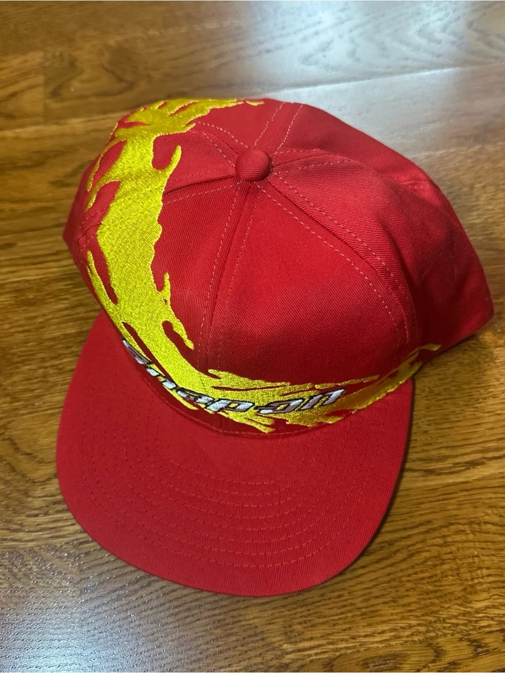 Vintage Snap On Racing Hat Cap Snap Back Yellow NASCAR Racing Mens 90s NWOT